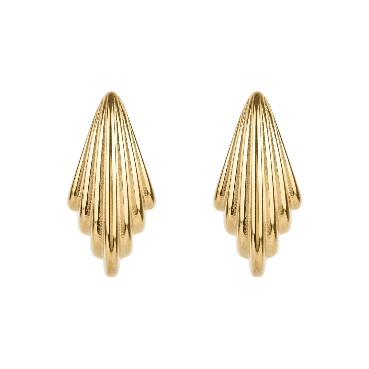 Chunky Gold Ridge Hoops