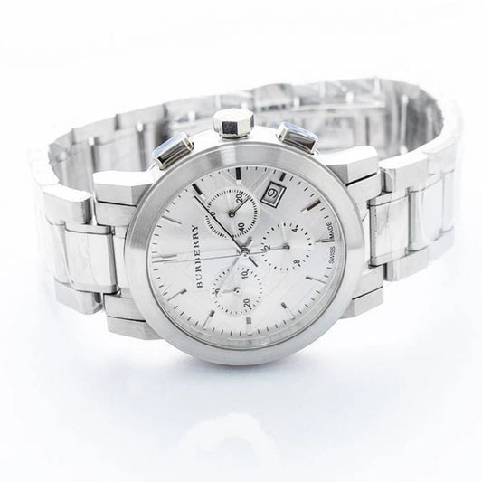 Burberry BU9750 The City Unisex Silver Chronograph Watch
