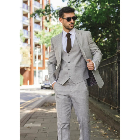 IM33 - Men's 3 Piece Grey Tailored Fit Suit