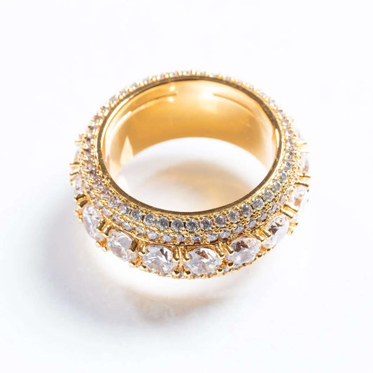 Iced Spinning Ring - Gold