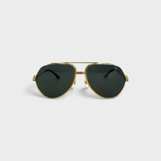 Rounded Frame Sunglasses Gold Black