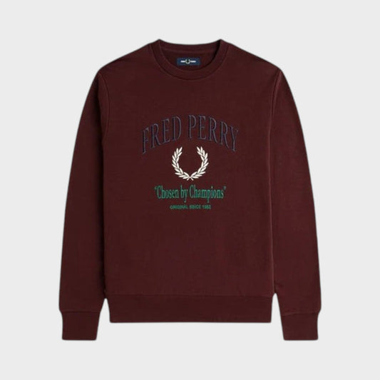 Embroidered Champion Sweatshirt Oxblood