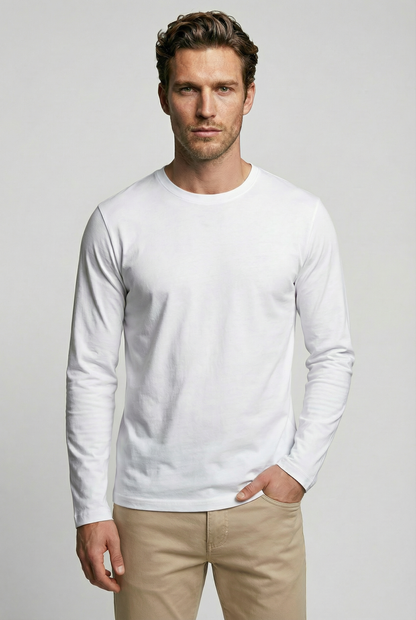 Bevis Long Sleeve Cotton t-shirt - White