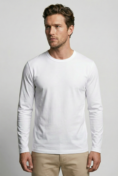 Bevis Long Sleeve Cotton t-shirt - White