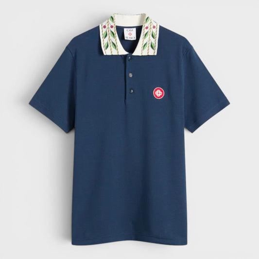 Classic Laurel Pique Polo Navy