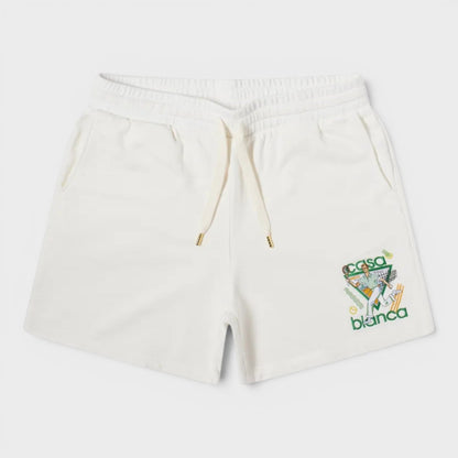 Le Jeu Embroidered Sweatshort Off White