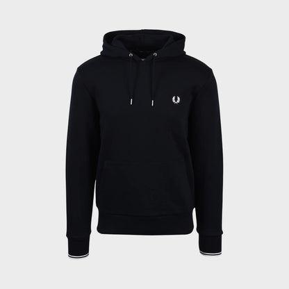 Tipped Hooded Sweatshirt Black