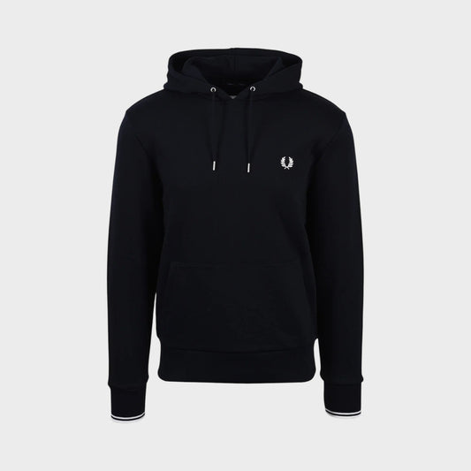 Tipped Hooded Sweatshirt Black