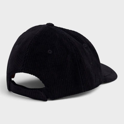 Corduroy Tufted Logo Cap Black White