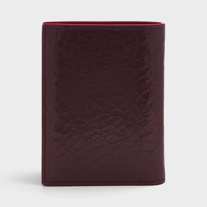 Bi-Fold Calf Leather Cranberry Red