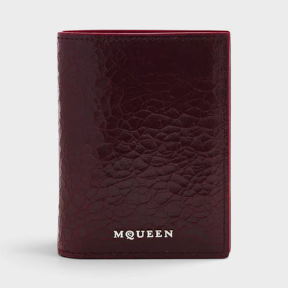 Bi-Fold Calf Leather Cranberry Red