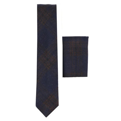 281 - Men's Herringbone Tweed Wool Tie & Hankerchief 2"