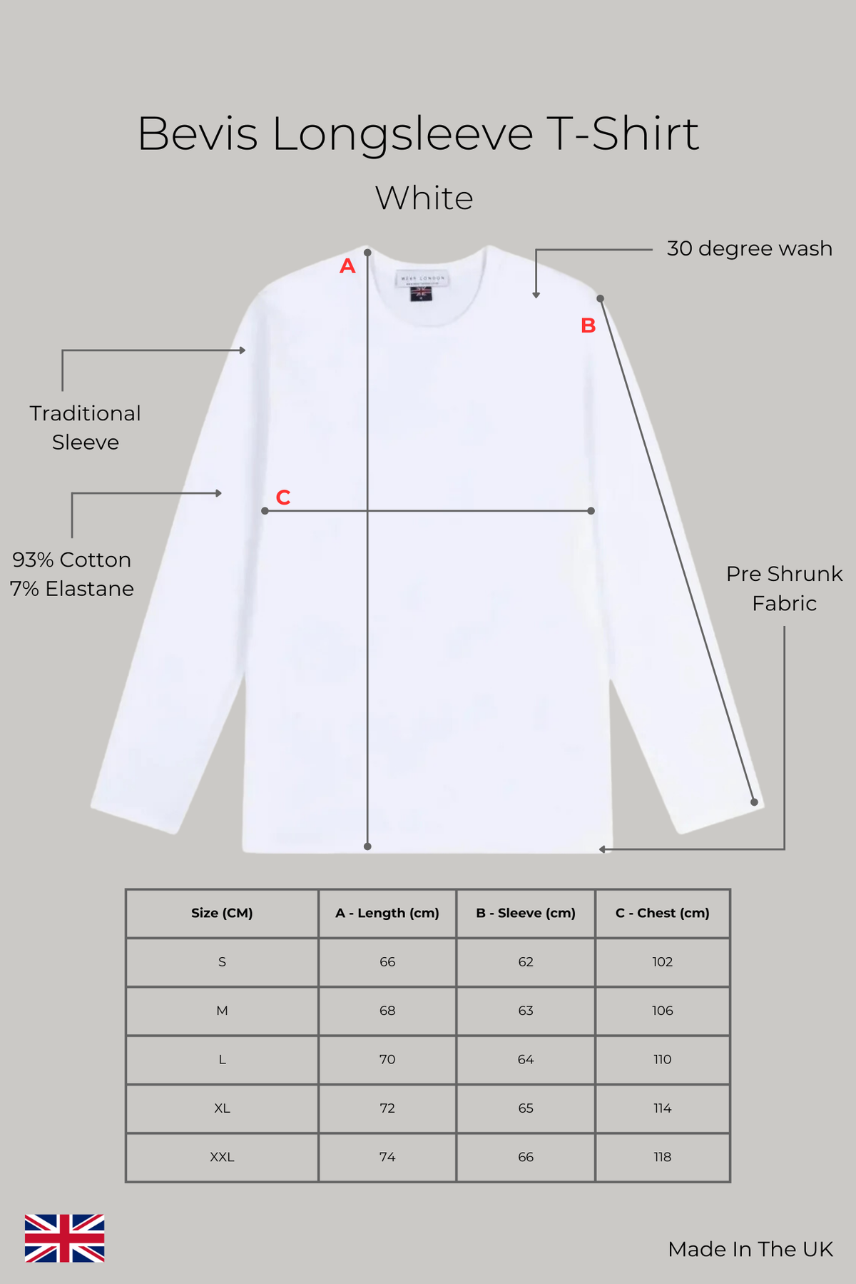 Bevis Long Sleeve Cotton t-shirt - White