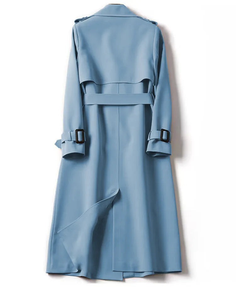Long Sleeve Trench Coat For Women Office Long Outerwears Jacket