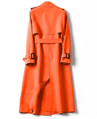 Long Sleeve Trench Coat For Women Office Long Outerwears Jacket