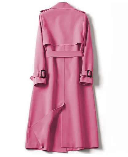 Long Sleeve Trench Coat For Women Office Long Outerwears Jacket