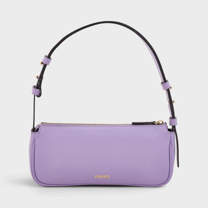 La Medusa Leather Handbag Lilac Gold