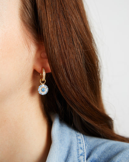Something Blue Drop Earrings: Gold