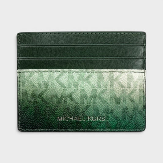 Logo Tall Card Case Cooper Moss Green Multi