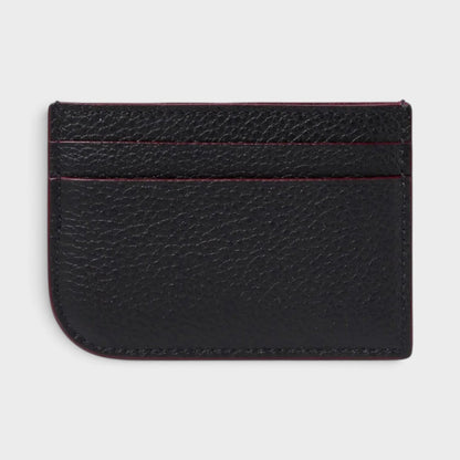 Leather Logo Card Holder Black