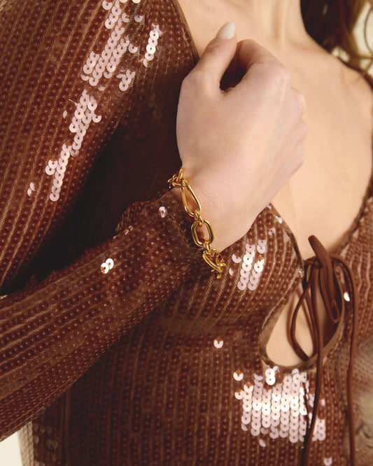 Swirl Chunky Chain Link Bracelet