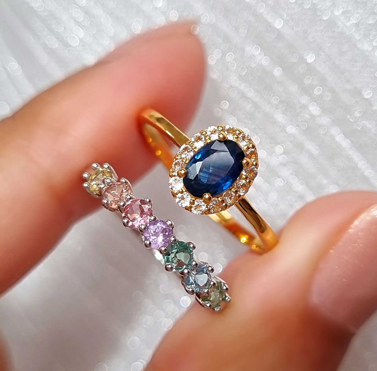 Blue Sapphire Ring in 18k Gold Vermeil