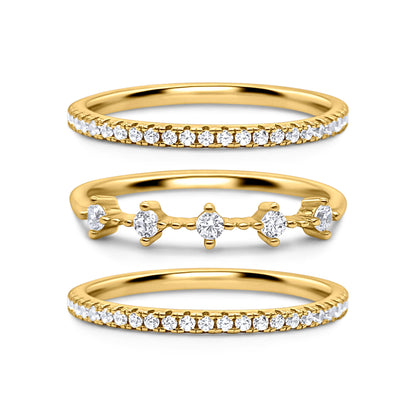 Celeste Stacking Ring Set in Gold