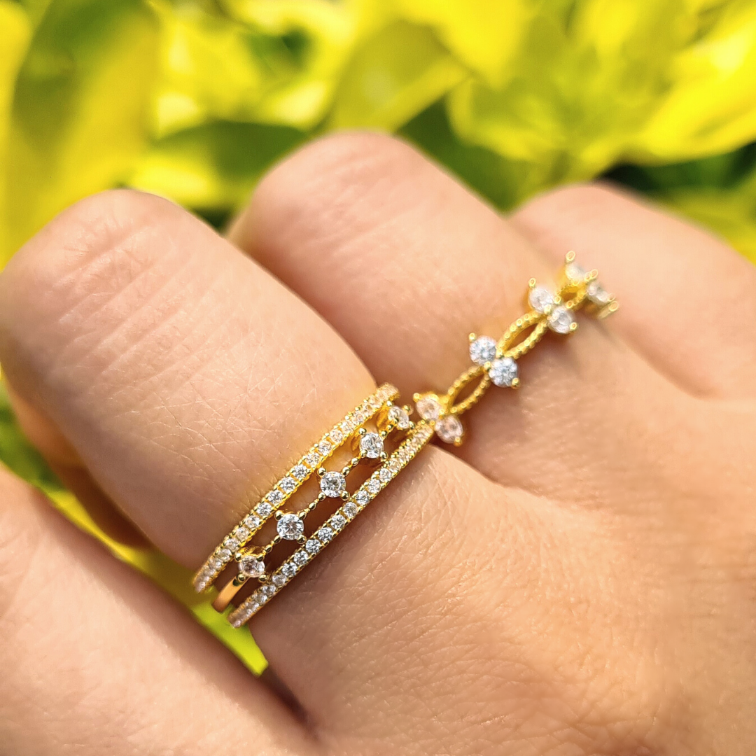 Celeste Stacking Ring Set in Gold