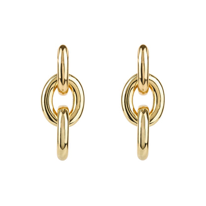 Triple Gold Hoop Drop Earrings