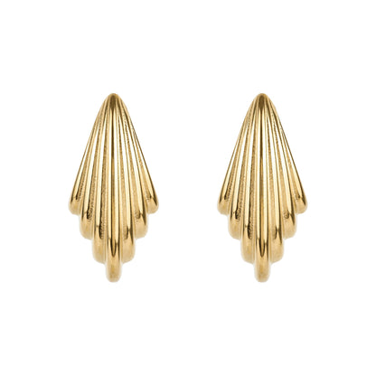 Chunky Gold Ridge Hoops
