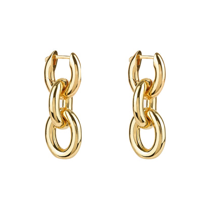 Triple Gold Hoop Drop Earrings