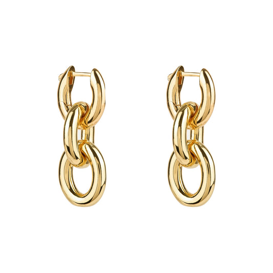 Triple Gold Hoop Drop Earrings