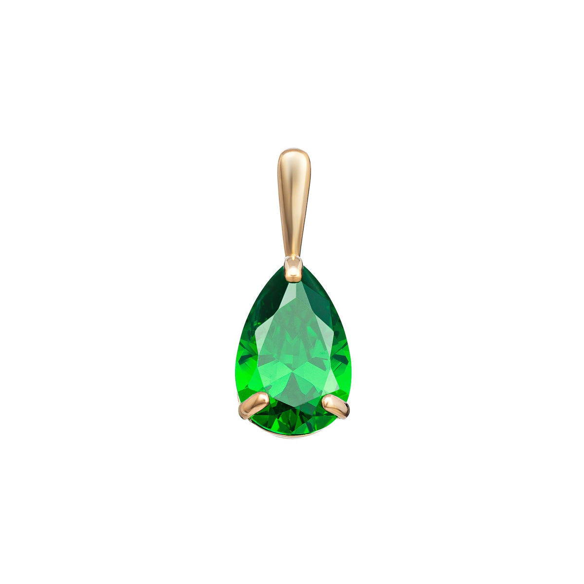 Emerald Pear Pendant Necklace
