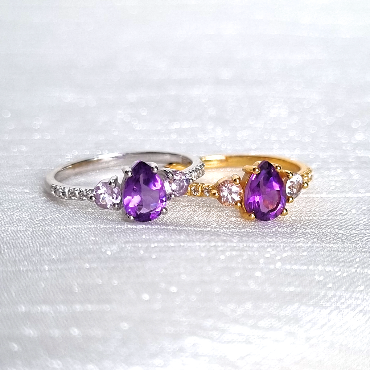 Amethyst and Lavender Amethyst Ring in 18k Gold Vermeil