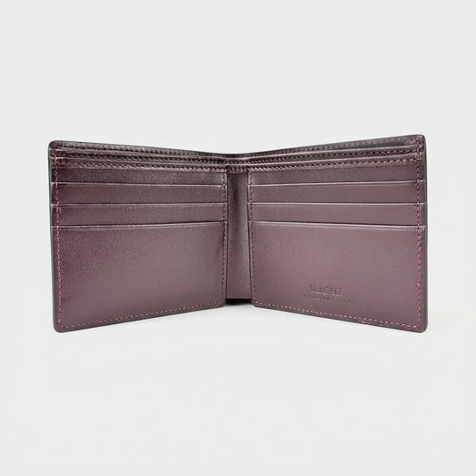 Medusa Leather Bi-fold Leather Wallet Garnet Brown