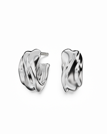 Milos Wave Hoops | Sterling Silver