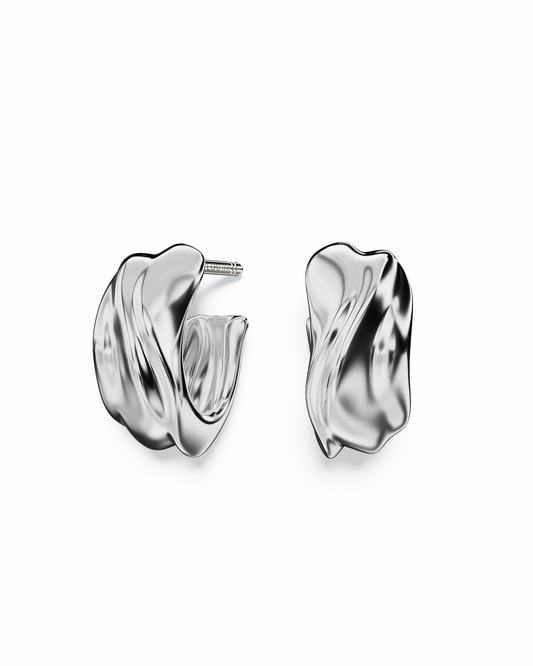 Milos Wave Hoops | Sterling Silver