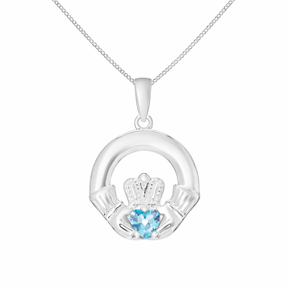 March Birthstone Claddagh Jewellery Set