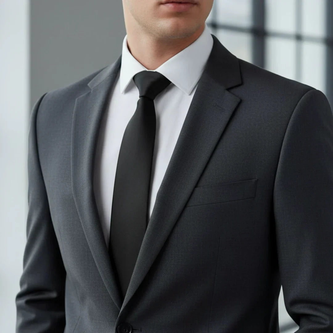 Men's Black Classic Formal Satin Tie
