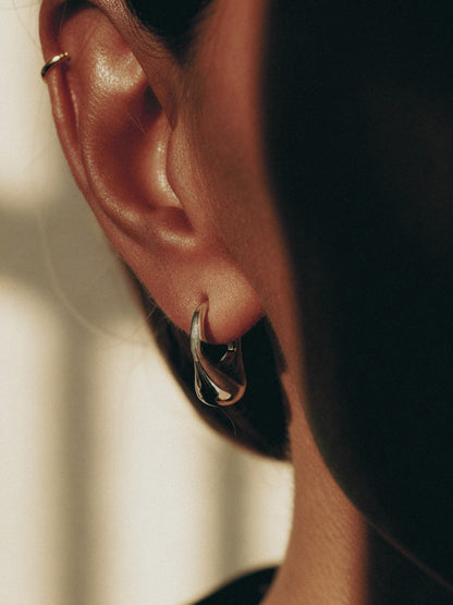 Pea Hoops | Sterling Silver