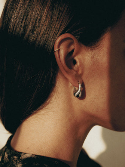 Pea Hoops | Sterling Silver