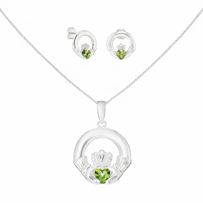 August Birthstone Claddagh Jewellery Set