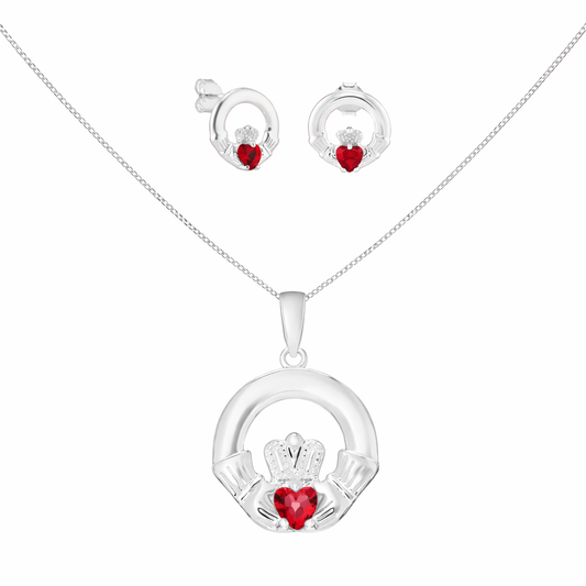 July Birthstone Claddagh Jewellery Set