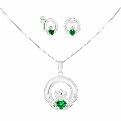 May Birthstone Claddagh Jewellery Set