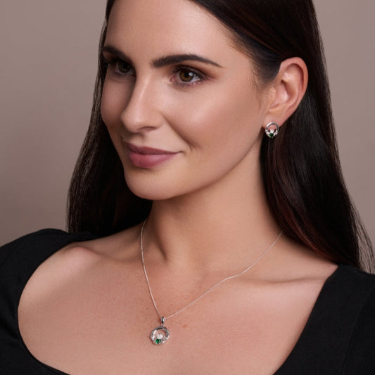 May Birthstone Claddagh Jewellery Set