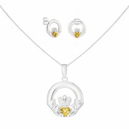 November Birthstone Claddagh Jewellery Set