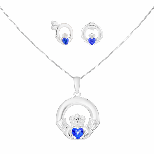 September Birthstone Claddagh Jewellery Set