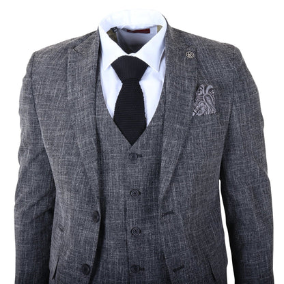 IM33 - Men's Black 3 Piece Tailored Fit Suit