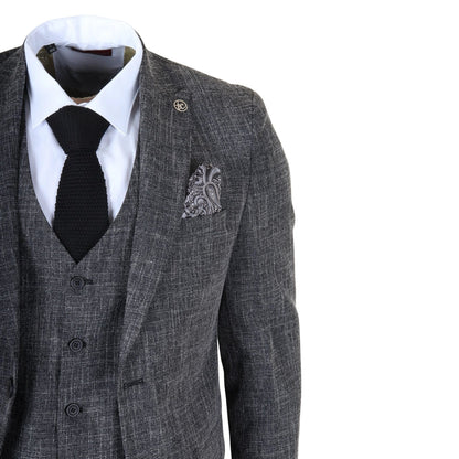 IM33 - Men's Black 3 Piece Tailored Fit Suit