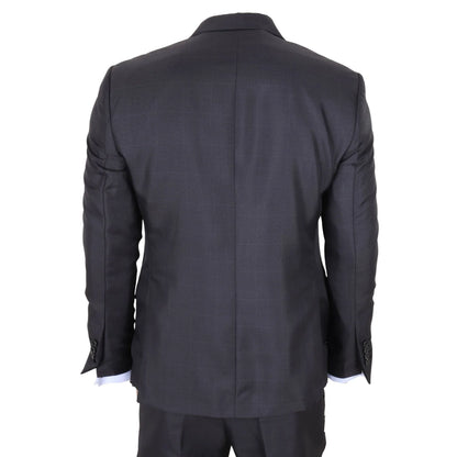 IM51 - Men's Charcoal Check 3 Piece Tailored Fit Suit